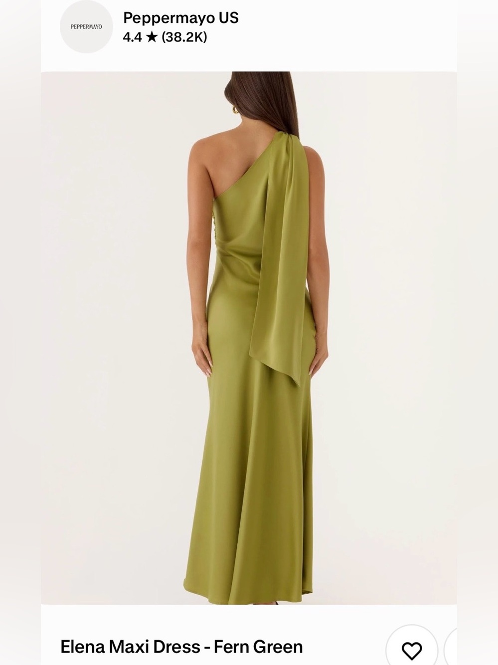 Peppermayo -Fern Green Satin Gown - Picture 2 of 3